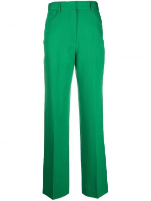 Ravne hlače Victoria Beckham zelena
