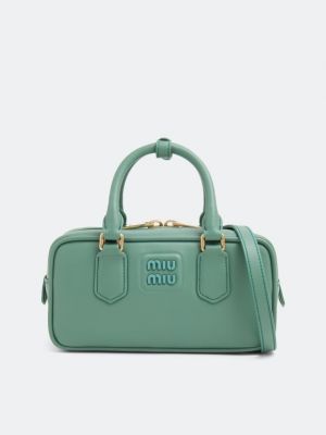 Кожаная сумка Miu Miu зеленая