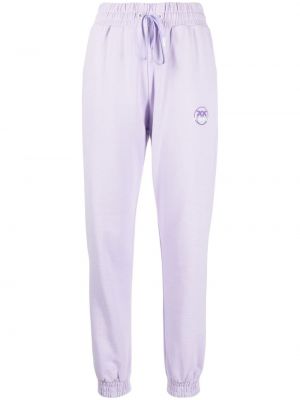 Spodnie sportowe z nadrukiem Pinko fioletowe