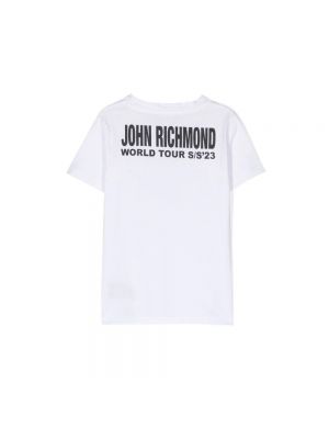 Koszulka z nadrukiem z okrągłym dekoltem John Richmond biała