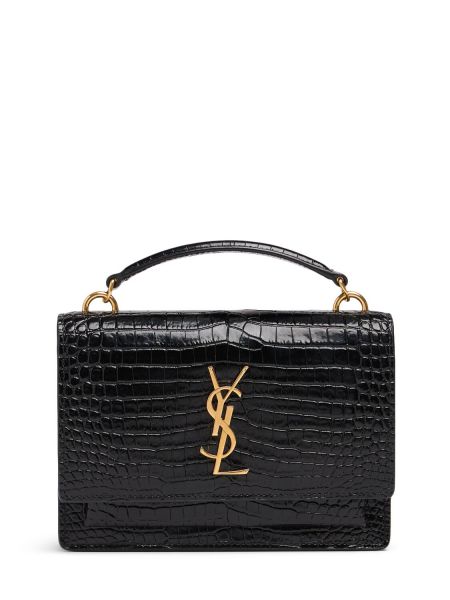 Cartera de cuero Saint Laurent negro