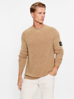 Sweter Calvin Klein Jeans brązowy