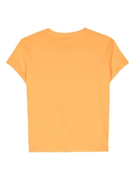 Koszulka bawełniana Patrizia Pepe pomarańczowa