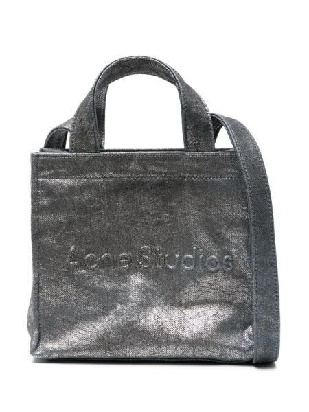 Nakupovalna torba Acne Studios srebrna