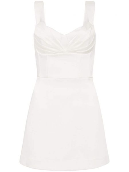 Коктейлна рокля с драперии Rebecca Vallance бяло