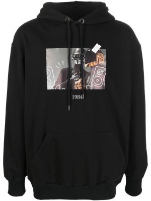 Hoodie con stampa Throwback. nero