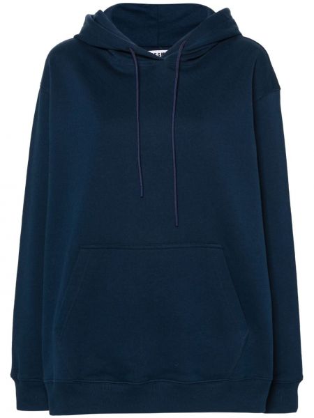 Pamučna hoodie s kapuljačom s printom Msgm plava