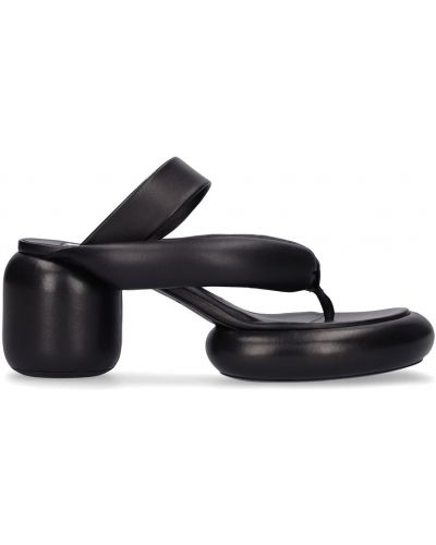 Kožené sandále na platforme Jil Sander čierna