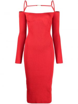 Плетена макси рокля Jacquemus червено