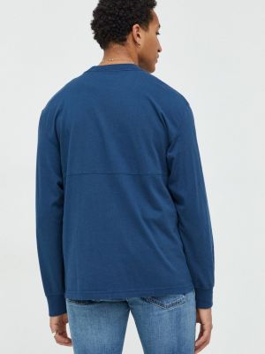 Tricou cu mânecă lungă din bumbac Abercrombie & Fitch albastru