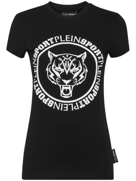 Sportliche t-shirt aus baumwoll Plein Sport schwarz