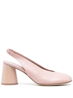 Кожени полуотворени обувки Halmanera розово