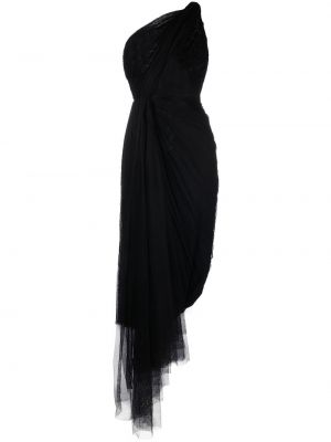 Asimetriškas vakarinė suknelė Maria Lucia Hohan juoda