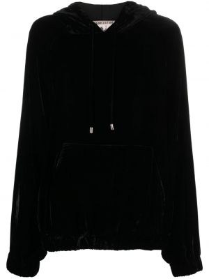 Aksamitna bluza z kapturem Semicouture czarna