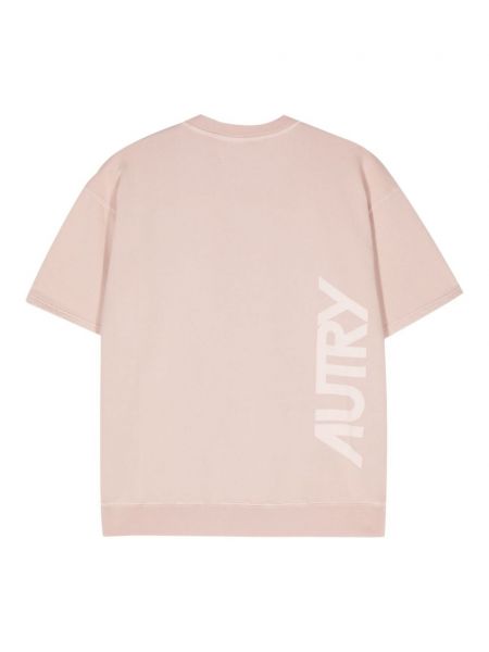 T-shirt en coton à imprimé Autry rose