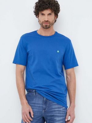 United Colors of Benetton pamut póló sima - Kék
