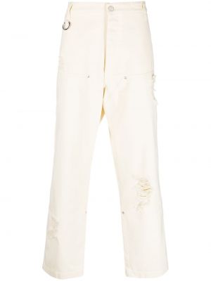 Voľné roztrhané priliehavé džínsy Etudes biela