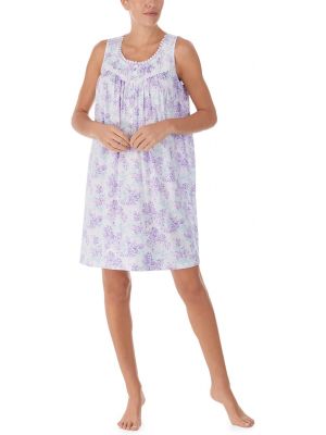 Рубашка без рукавов в цветочек Eileen West фиолетовая