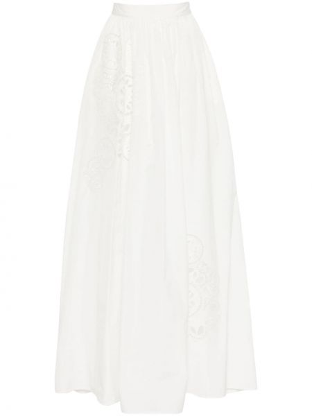 Maxi φούστα με κέντημα Elie Saab λευκό
