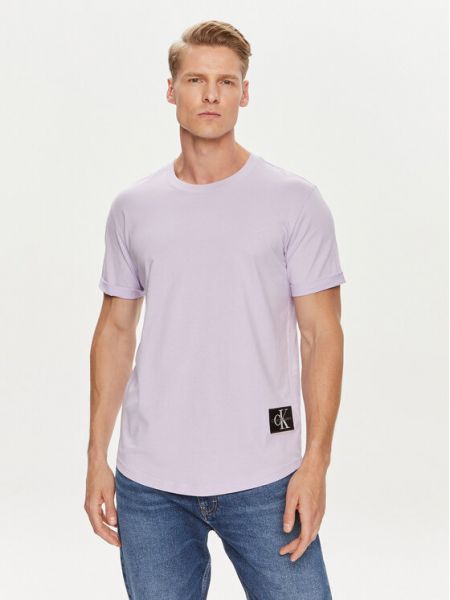 Marškinėliai Calvin Klein Jeans violetinė