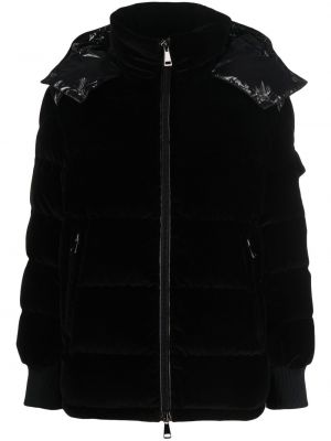 Samt daunenjacke Moncler schwarz