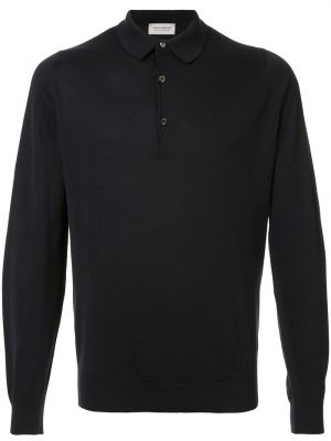 Polo avec manches longues John Smedley noir