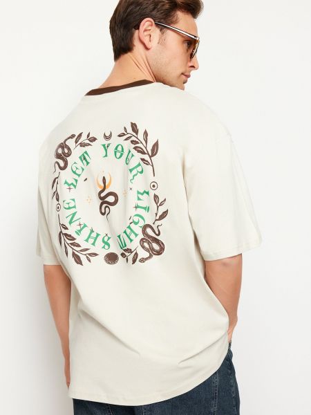 Oversized βαμβακερή μπλούζα με σχέδιο Trendyol