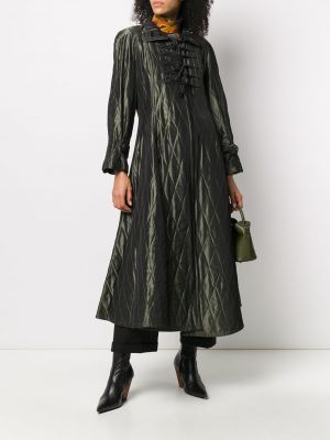 Pikowany płaszcz Christian Dior zielony