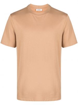 T-shirt brodé en coton Sandro marron