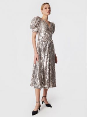 Длинное платье с пайетками Rotate серебряное