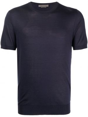 T-shirt en soie avec manches courtes Corneliani bleu