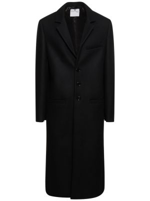 Manteau ajusté en laine Courrèges noir