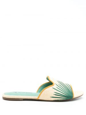 Slip-on ниски обувки бродирани в тропически десен Blue Bird Shoes