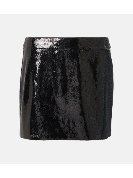 Mini falda con lentejuelas de cintura baja Dolce&gabbana negro