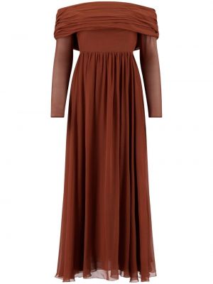 Sukienka koktajlowa plisowana Giambattista Valli brązowa