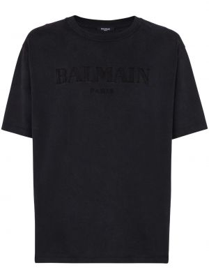Памучна тениска бродирана Balmain