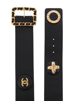 Cinturón con hebilla Chanel Pre-owned negro
