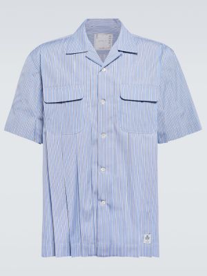 Pruhovaná bavlněná košile Sacai modrá