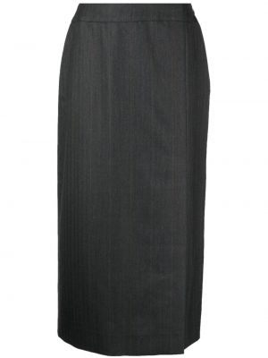 Kockovaná vlnená sukňa Chanel Pre-owned čierna