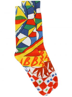 Чорапи с абстрактен десен Dolce & Gabbana червено