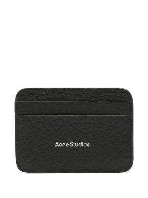 Kožená peněženka s potiskem Acne Studios černá