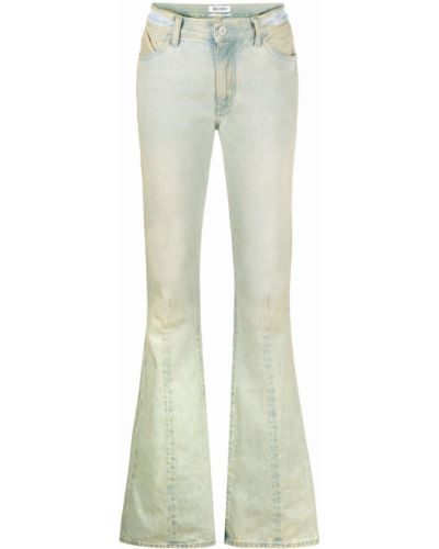 Distressed bootcut jeans ausgestellt The Attico grün