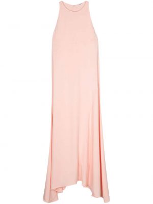 Sukienka długa z krepy Jil Sander różowa