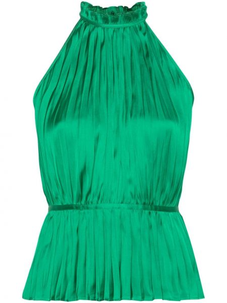 Плисирана сатенена блуза Maje зелено