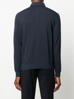 Polo en tricot à imprimé à motif géométrique Corneliani bleu