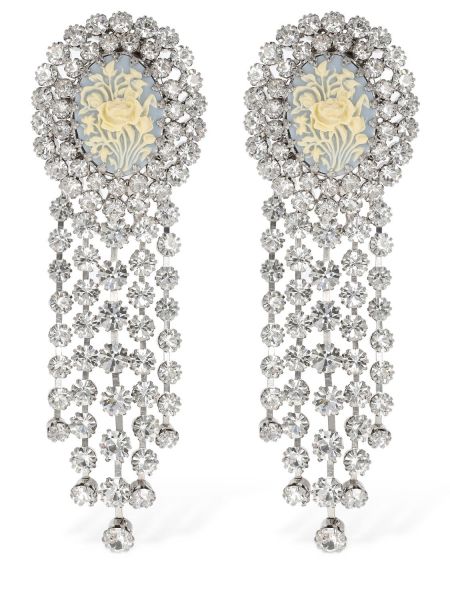 Pendientes con flecos de cristal Alessandra Rich