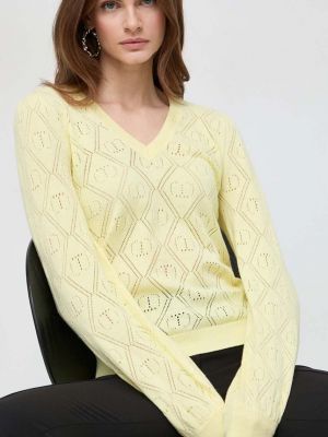 Sweter z kaszmiru Twinset żółty