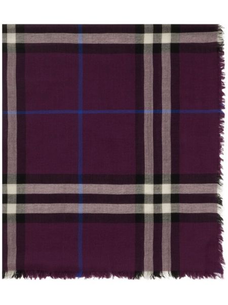 Echarpe en laine à carreaux Burberry violet