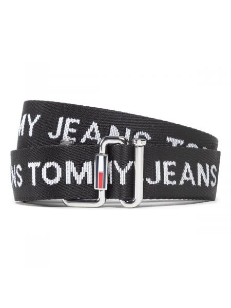 Pasek w paski Tommy Jeans czarny