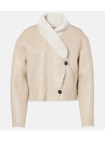 Læderjakke Isabel Marant beige